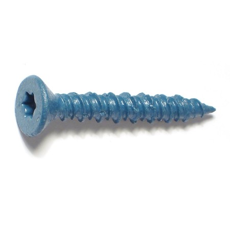 TORQUEMASTER Masonry Screw, 1/4" Dia., Flat, 1 3/4 in L, Steel Blue Ruspert, 100 PK 51228